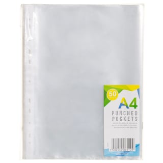 A4 Punched Pockets 50pk