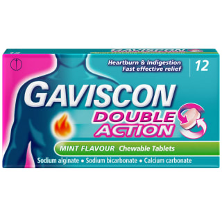Gaviscon Double Action Chewable Tablets 12pk - Mint