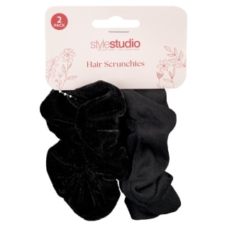 Style Studio Scrunchie 2pk - Black