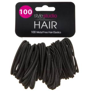 Style Studio Metal-Free Hair Elastics 100pk - Black