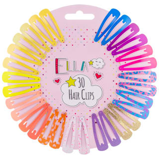 Ella Hair Clips 30pk - Neon Pink, Yellow & Orange