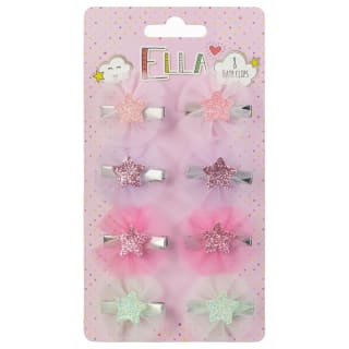 Ella Hair Clips 8pk - Tulle Stars