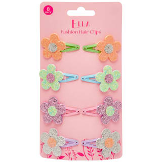 Ella Hair Clips 8pk - Flowers
