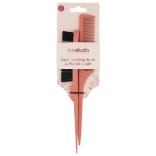 Style Studio Styling Back Combing Brush & Pin Tail Comb 2pc