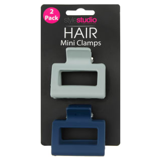Style Studio Hair Mini Clamps 2pk - Grey & Navy