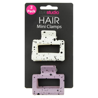 Style Studio Hair Mini Clamps 2pk - Speckled Print