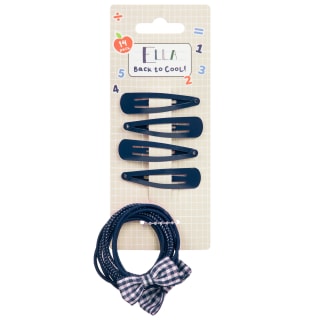 Ella School Hair Accessories Clip & Bobble Set 10pk - Blue