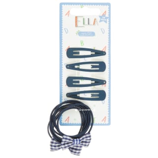 Ella School Hair Accessories Clip & Bow Bobble Set 14pk - Blue