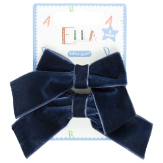 Ella School Hair Accessories Bows 2pk - Blue