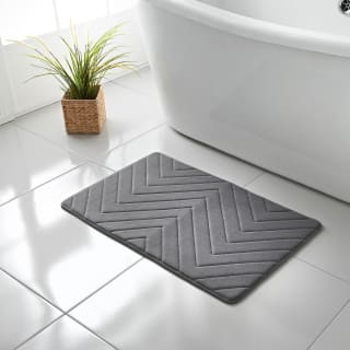 Chevron Memory Foam Bath Mat - Grey