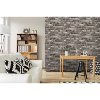 346184-debona-metallic-brick-charcoal-wallpaper