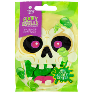 Tricky Treats Gooey Skulls Gummy Sweets 140g - Apple