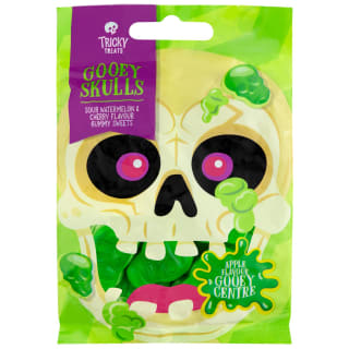 Tricky Treats Gooey Skulls Gummy Sweets 140g - Apple