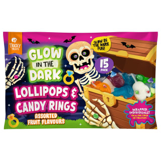 Glow in the Dark Halloween Lollipops & Candy Rings 15pk