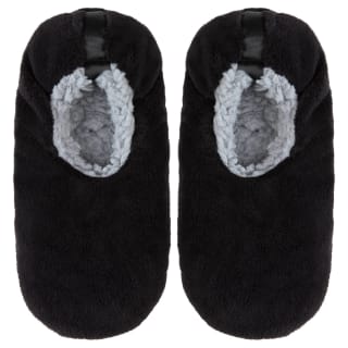 Mens Plain Snuggle Slippers - Black