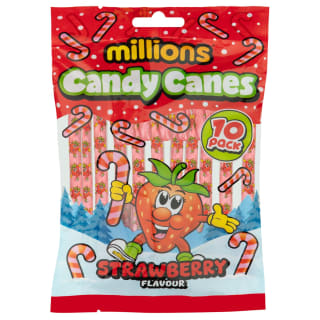 Millions Candy Canes 10pk - Strawberry