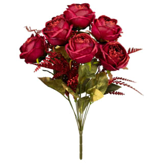 Artificial Flower Bouquet - Burgundy