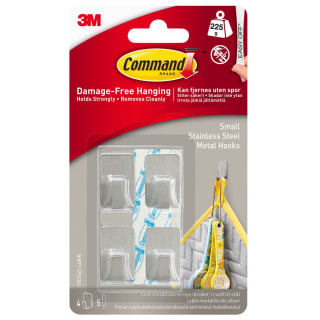 Command Small Stainless Steel Metal Hooks 9pk