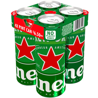 Heineken Premium Lager Beer Cans 4 x 568ml