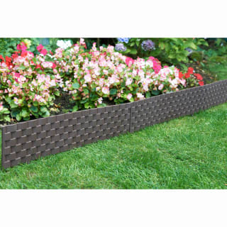 Rattan Effect Border Fence 4pk - Brown