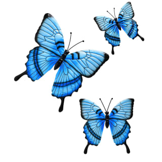 Butterflies Wall Art 3pk - Blue
