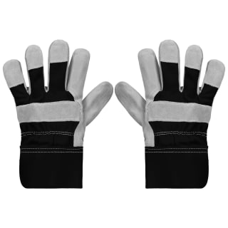 Rolson Heavy Duty Suede Gardening Gloves - Large - Black