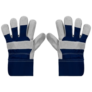 Rolson Heavy Duty Suede Gardening Gloves - Large - Navy