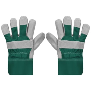 Rolson Heavy Duty Suede Gardening Gloves - Medium - Green