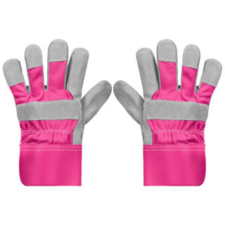 Rolson Heavy Duty Suede Gardening Gloves - Medium - Pink