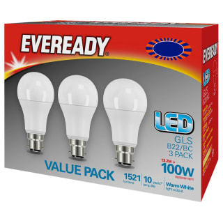 Eveready 100W B22 LED Bulb 3pk