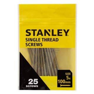Stanley Single Thread Screws 25pk 100mm