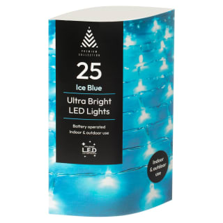 Ultra Bright LED Christmas Lights 25pk - Ice Blue