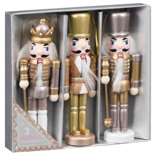 Nutcracker Men Box 14cm 3pk - Gold