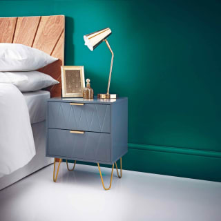 Loft Studio 2 Drawer Bedside Table - Grey