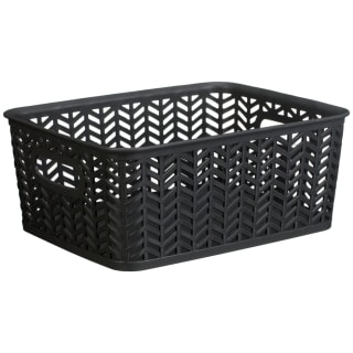 Medium Chevron Plastic Basket - Black