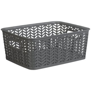 Medium Chevron Plastic Basket - Grey