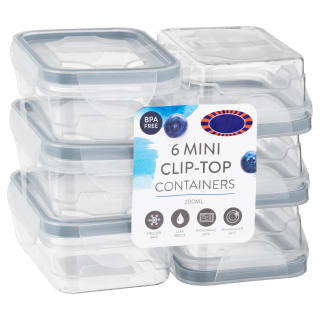 Clip Top Mini Food Containers 6pk - Grey