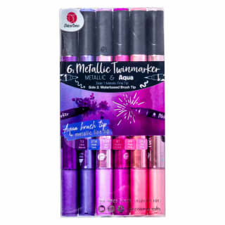 Metallic & Aqua Twinmarkers 6pk - Purples