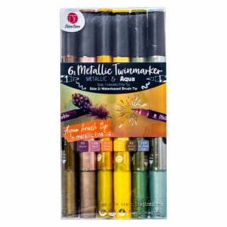 Metallic & Aqua Twinmarkers 6pk - Yellows