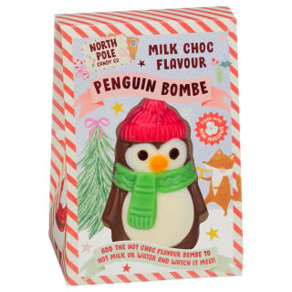 North Pole Candy Co Hot Chocolate Bombe 38g - Milk Chocolate Penguin