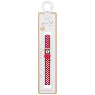 Perfect Paws Cat Collar Print - Polka Dot Red