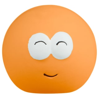 Woof & Co Funny Face Squeaky Ball - Orange