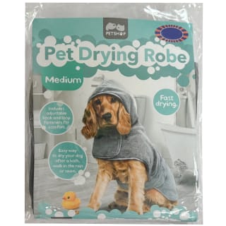 Medium Pet Drying Robe - Grey