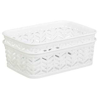 Mini Chevron Baskets 2pk - White