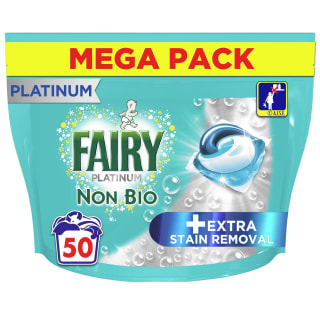 Fairy Platinum Non Bio Washing Liquid Pods 50pk
