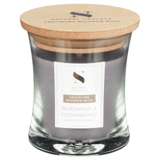 Crackling Wooden Wick Scented Candle - Bergamot & Cedarwood