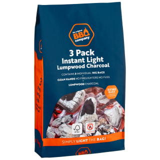 Instant Light Lumpwood BBQ Charcoal 3pk