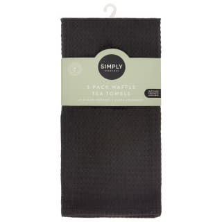 Simply Everyday Waffle Tea Towels 3pk - Black