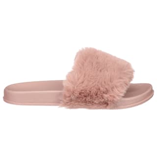 Ladies Fluffy Sliders - Blush