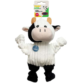 Squeaky Cord Toy - Cow